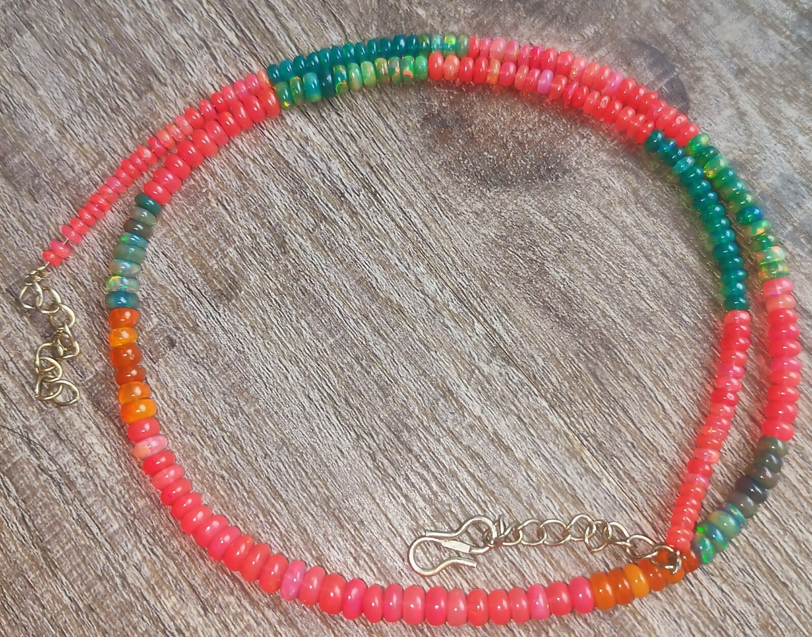 Multi-colored beaded Opal Necklace - image 5