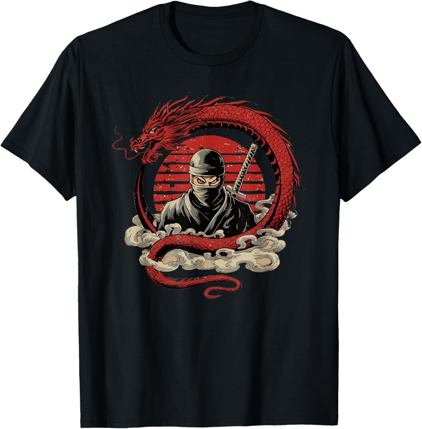 Dragon's Shadow: Fierce Ninja Warrior Diseño Vintage Camiseta Sudadera con Capucha