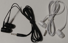 2 pack Wired Headphones Earbuds Black White Ear Buds 42" 3.5 ft 