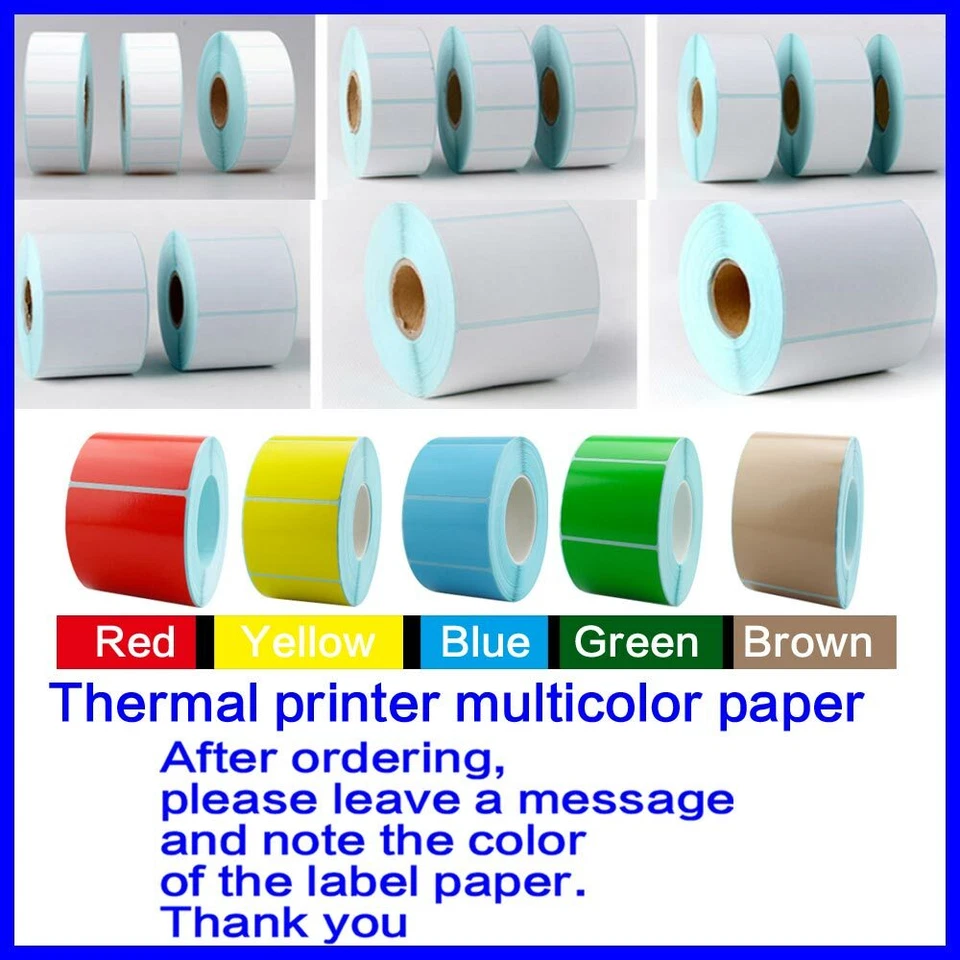 Blank Heat-Sensitive Label Thermal Tags Shipping Pack Print Label 10*10/15cm Lot - Image 2 of 3