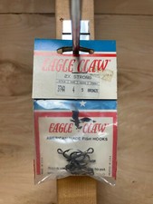 Vintage Eagle Claw 5-Pack 2X Strong Fish Hook...