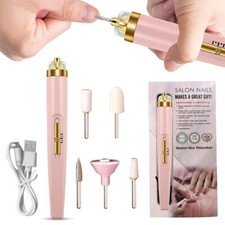 Electric Nail Drill Machine Set Portable Mini Manicure Pen 5 in 1 Art Tool Bits