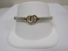 Designer Lagos Sterling Silver 18K Signature Caviar Beaded Interlock Bracelet