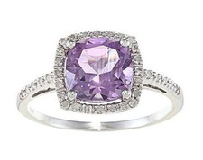 10k Weiss Gold Kissen Amethyst Ring