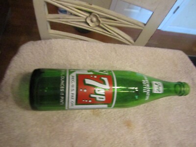 7UP  50th Anniversary Commemorative Soda Bottle 16oz St. Louis Owens Illinois