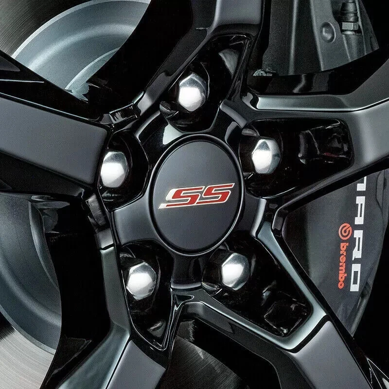 Chevrolet Camaro SS 2016-2020 tapas centrales negras brillantes se adaptan a: ruedas de sexta generación Foto 3 de 4