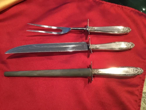 International Sterling Silver Prelude~ 3 Pc Carving Set w/ Sterling Handles