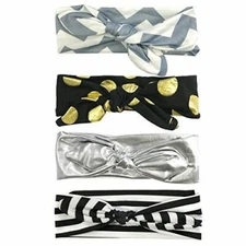 Wrapables Girls Boho Knotted Headband (Set Of 4), Storm