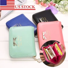 Women Leather Clutch Wallet Zipper Card Purse Coin Holder Bag Small Handbag Gift