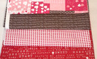 Valentine's day fabric bundle for quilting, 4 coordinating fabrics, red, pink