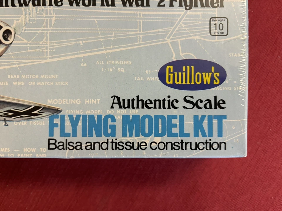 NEW Guillows 1:30 Messerschmitt BF-109 16 1/2" Span Balsa Airplane Kit 505 - Image 2 of 4