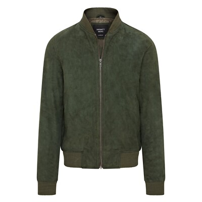 Herren Varsity grün Wildleder Bomberjacke Freizeit 100% weiches Leder MA-1