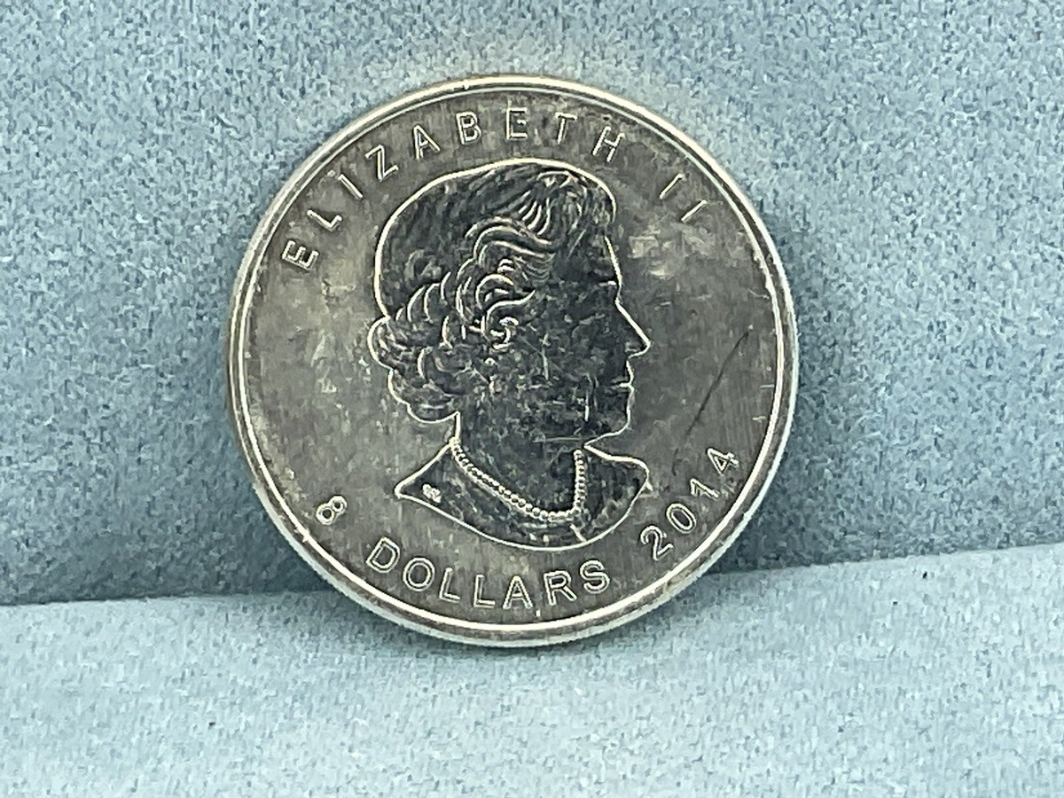 2014 1 1/2oz 1.5 Oz Silver Coin $8 Dollar Canadian Arctic Fox