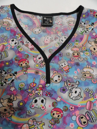 Koi Tokidoki Medical Scrub Top Anime Chibi Gr. M Mehrfarbig - Bild 4 von 13