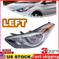 Driver Side Headlight For 2011 2012 2013 Elantra Sedan 4Door Halogen Left Lamp