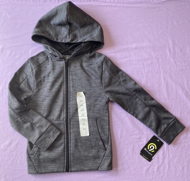 C9 Champion Girls Zip Up Hoodie Tech Fleece Heather Gray Size XS 4 5
