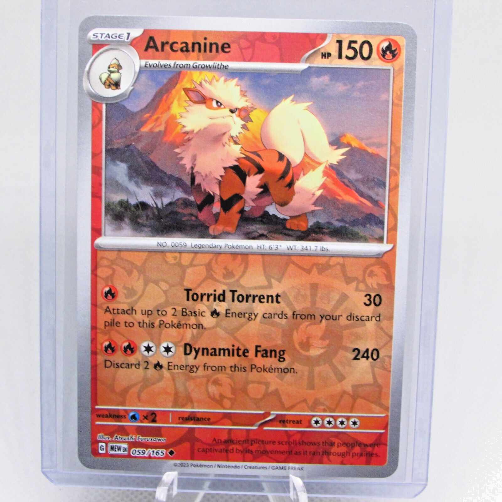 Pokemon TCG 151 Arcanine 59/165 Reverse Holo