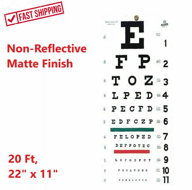 full size illeterate snellen 22 x 11 plastic eye chart