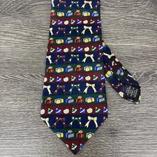 Mark Alexander Men's Silk Tie 58" X 4" Christmas multi-color Geometric