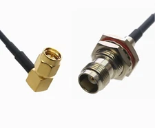 SMA Male Right Angle to TNC Female Bulkhead RF 0.5~15FT Cable For Antenna Radio