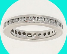 Platinum Diamond Eternity Anniversary Wedding Band Ring 1.05CT 3.4MM Size 5