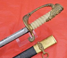 VARIANTE SÚPER RARA de ESPADA NAVAL GUERRA CIVIL MARINA AMERICANA USN M1852 hoja de daga