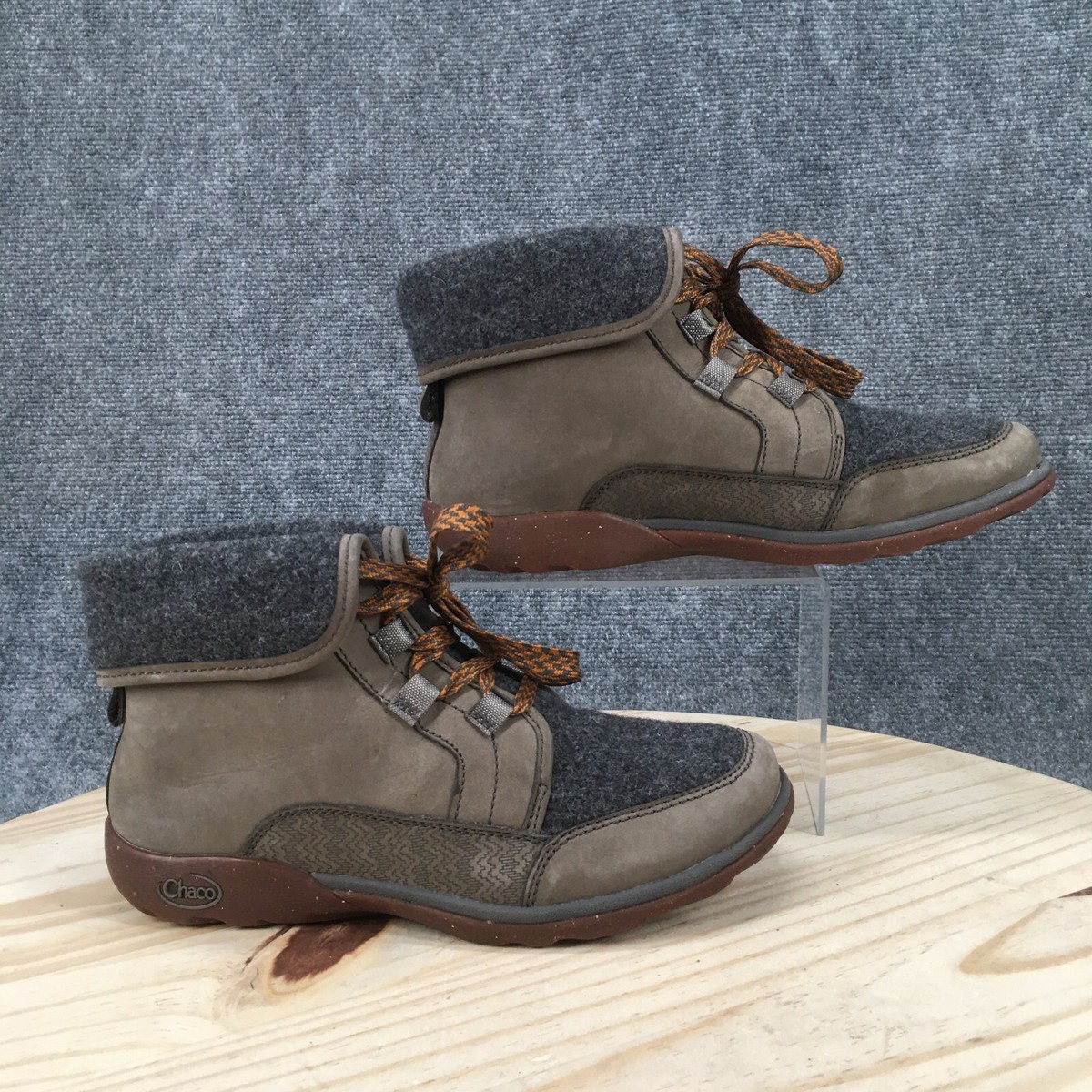 Chaco Waterproof Hiking Boots Womens Barbary Nickel Gray