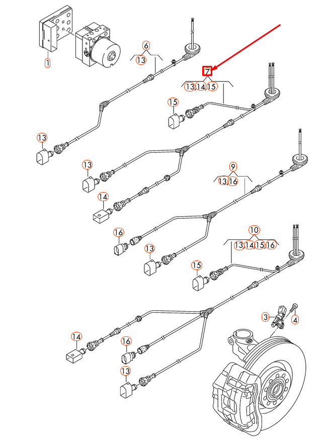Volkswagen Sharan アクセサリー 取扱説明書付き VW SHARAN 7N FRONT RIGHT SPEED SENSOR WIRING HARNESS 7N0927903C | eBay