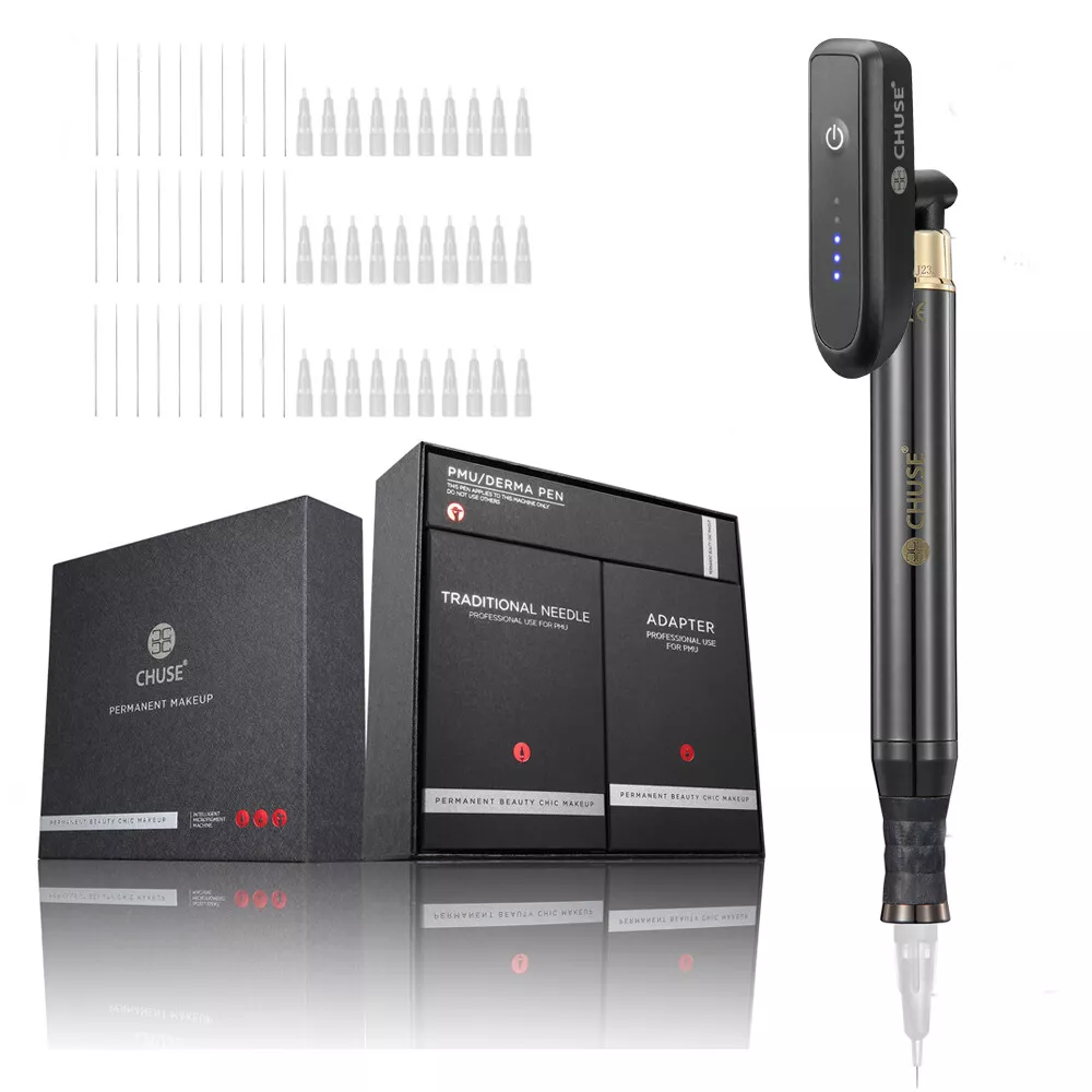 CHUSE P1 Wireless Tattoo Machine Permanent Makeup Rotary Pen Needle Tip Set SPMU