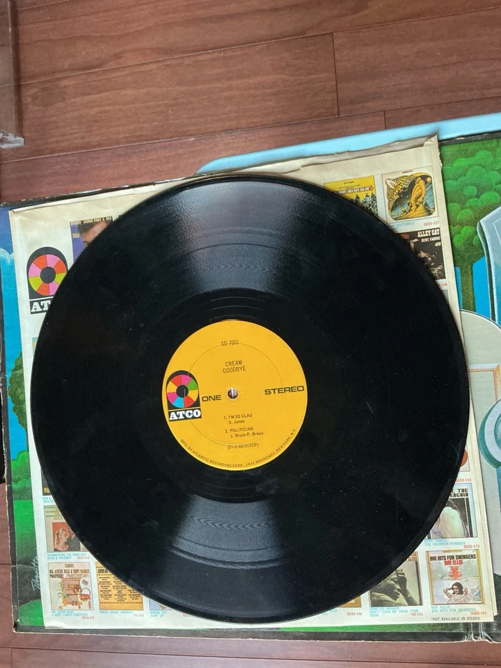 Cream Goodbye Original 1969 ATCO Records LP SD 7001 Poster Foto 4 de 4