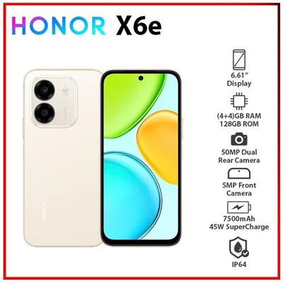 NEW HONOR X6e 4GB+128GB GOLD Dual SIM Octa Core Unlocked Android Mobile Phone