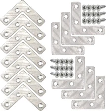 20pcs 2 x 2 Inch Silver L Flat Shape Braces Corner 50x50 mm, 