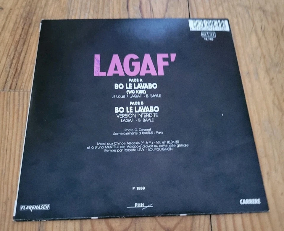 vinyle 45 tours - Vincent LAGAF - BO LE LAVABO WC Kiss version INTERDITE - Photo 2/3