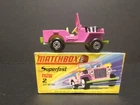 Matchbox Lesney Superfast No. 2 Jeep Hot Rod Pink with Green Base