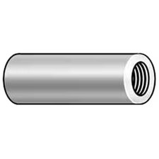 Round Standoffs, 6-32 Thrd Sz, 1-1/2 In Bd L, Aluminum Plain, 1/4 In Od, 10