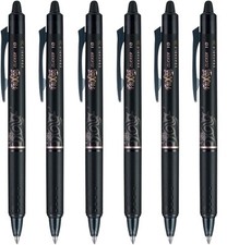 Pilot FriXion Clicker pen 1.0mm, Erasable Gel Pens, Bold Point, 6 pack Black 