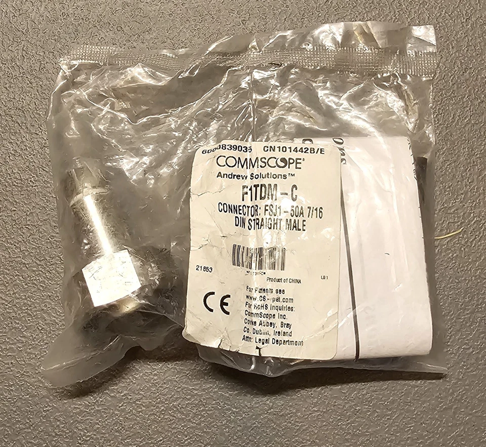Commscope F1TDM-C 7/16 DIN Male Coaxial RF Connector for 1/4" Superflex FSJ1-50A - Image 2 of 2