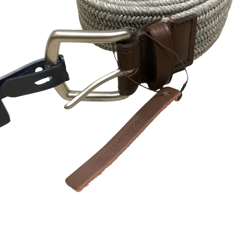 NWT Polo Ralph Lauren Men's Stretch Waxed Belt  Gray Woven Size M 36/38 - Image 3 of 4