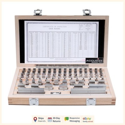 81 Piece Steel Gage Block Set with Precision Accuracy and Inspection Certificate