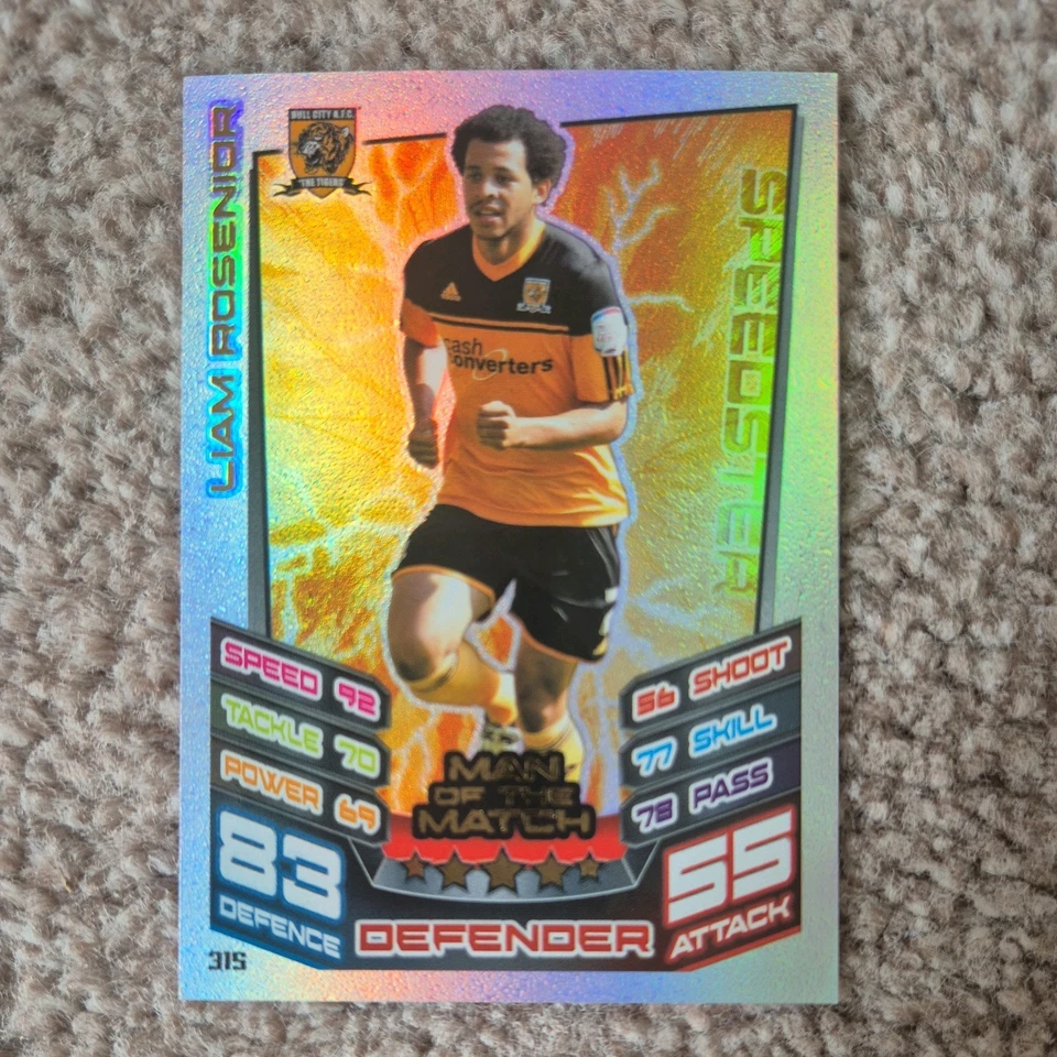 Liam Rosenior Hull City Man of the Match Championship Match Attax 2012/13 - Image 1 of 1