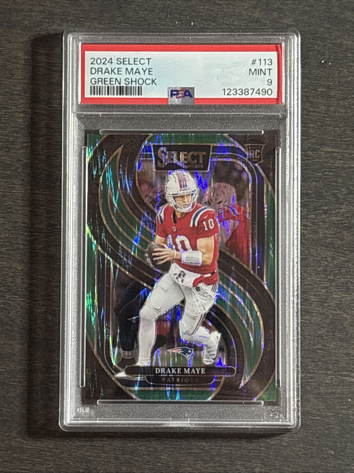 2024 Select Drake Maye Green Shock 1/5 PSA 9 #113 Premier Patriots