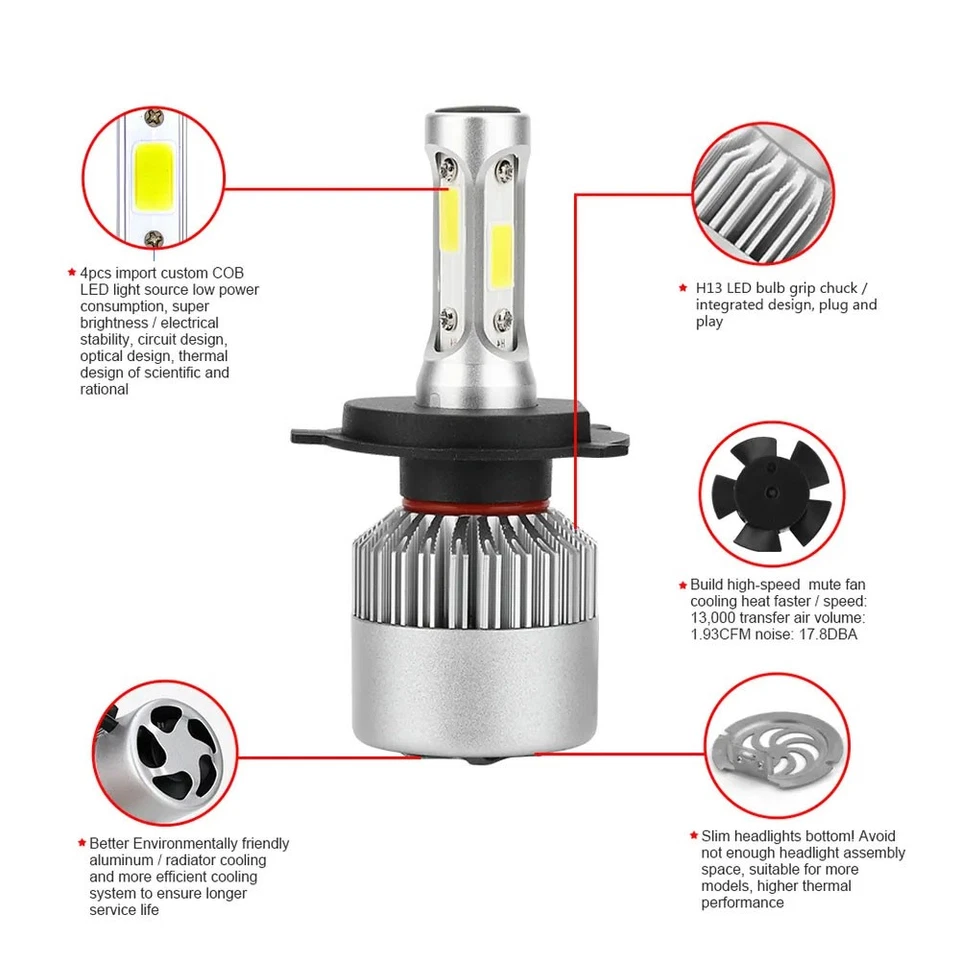 Par de faros LED redondos de 7 pulgadas de haz alto bajo para BMW 2002 1966-1976 Foto 3 de 4