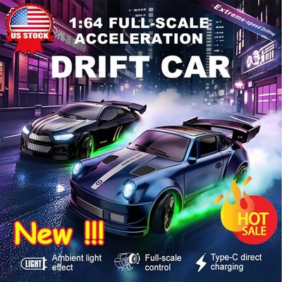 1/64 2.4G High-Speed Drift RC Car | 4WD Mini GTR Remote Control Racing Model USA