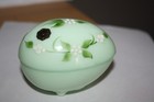 Westmoreland Jadeite Hand Painted Footed Egg Artist Signed 1979 — photo 4