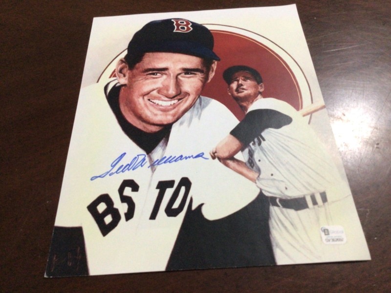 TED WILLIAMS AUTOGRAPH CERTIFIED 8x10  GLOBAL AUTHENTICATION STICKER
