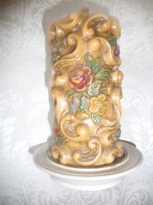 1970's Vintage German wax candle.  Handcrafted.