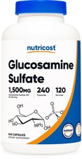 Nutricost Glucosamine Sulfate 1500mg, 240 240 Count Pack of 1 , Multicolor