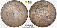 Great Britain, 1902 Edward VII Crown. PCGS AU 55. 256,000 Mintage.