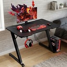ZOBK80 Gaming Desk 80x50cm Carbon Fiber Surface Black Modern Z-Shaped Setup
