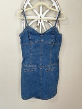 Vintage Y2K Tommy Jeans LARGE Denim Dress Jean Pockets Grunge Mini
